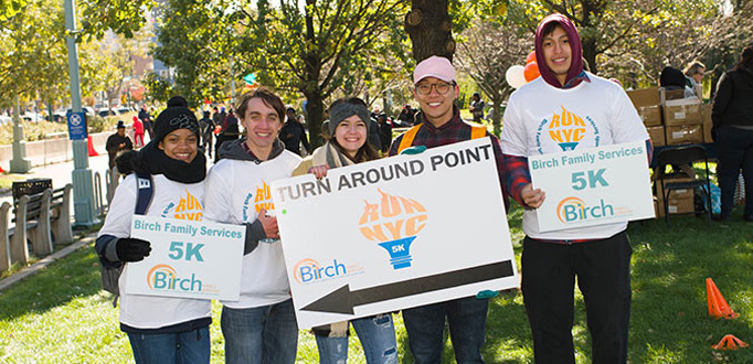 5K volunteers Birch Family Services